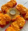 Swastik Yellow Engineered Wood Diya