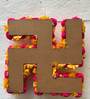 Swastik Yellow Engineered Wood Diya