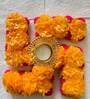Swastik Yellow Engineered Wood Diya