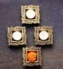 Swastik Terracotta Gold Diyas (Pack Of 4)