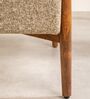 Sway Teak Wood Arm Chair in Brown Fabric