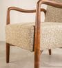 Sway Teak Wood Arm Chair in Brown Fabric