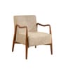 Sway Teak Wood Arm Chair in Brown Fabric