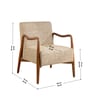 Sway Teak Wood Arm Chair in Brown Fabric