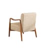 Sway Teak Wood Arm Chair in Brown Fabric