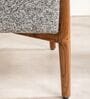 Sway Teak Wood Arm Chair in Grey Fabric