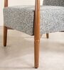 Sway Teak Wood Arm Chair in Grey Fabric