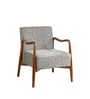 Sway Teak Wood Arm Chair in Grey Fabric