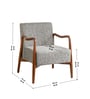 Sway Teak Wood Arm Chair in Grey Fabric