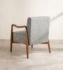 Sway Teak Wood Arm Chair in Grey Fabric