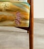 Sway Teak Wood Arm Chair in Printed Yellow Color