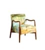 Sway Teak Wood Arm Chair in Printed Yellow Color