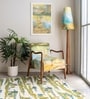 Sway Teak Wood Arm Chair in Printed Yellow Color