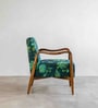 Sway Teak Wood Arm Chair in Teal Printed Fabric
