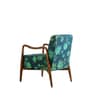 Sway Teak Wood Arm Chair in Teal Printed Fabric