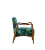 Sway Teak Wood Arm Chair in Teal Printed Fabric