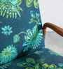 Sway Teak Wood Arm Chair in Teal Printed Fabric