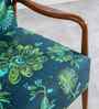 Sway Teak Wood Arm Chair in Teal Printed Fabric
