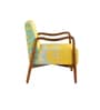 Sway Teak Wood Arm Chair in Yellow Fabric