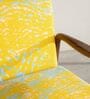 Sway Teak Wood Arm Chair in Yellow Fabric