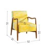 Sway Teak Wood Arm Chair in Yellow Fabric