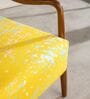 Sway Teak Wood Arm Chair in Yellow Fabric