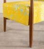 Sway Teak Wood Arm Chair in Yellow Fabric