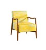 Sway Teak Wood Arm Chair in Yellow Fabric