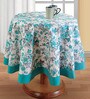 Libra Blue & White Cotton Table Cloth