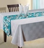 Francis White & Blue Cotton Table Runner