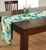 Laurel Sky Blue & White Cotton Table Runner