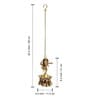 Swaying Ganesha Hand-Etched Gold Brass Decorative Wall Hanging Diyas With Bells