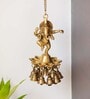 Swaying Ganesha Hand-Etched Gold Brass Decorative Wall Hanging Diyas With Bells