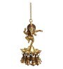 Swaying Ganesha Hand-Etched Gold Brass Decorative Wall Hanging Diyas With Bells