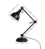 Sweden Black Swing Arm Black Desk Lamp
