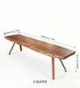 Swerve 6 Seater  Acacia Wood Dining Table Set With Bench And 4 Cushioned Teak Chairs In Natural Grain Finish
