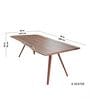 Swerve 6 Seater Acacia Wood Dining Table Set With Cushioned Teak Chairs In Natural Finish Swerve 6 Seater Acacia Wood Dining Table Set With Cushioned Teak Chairs In Natural Finish