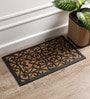 Black Abstract Coir 24 x 16 Inches Anti Skid Door Mat