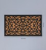 Black Abstract Coir 24 x 16 Inches Anti Skid Door Mat