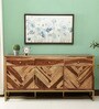 Swind Sheesham Wood Sideboard In Rustic Teak Finish
