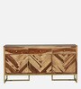 Swind Sheesham Wood Sideboard In Rustic Teak Finish