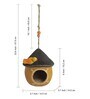 Swinging Cottage Yellow & Brown Terracotta Bird House