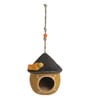 Swinging Cottage Yellow & Brown Terracotta Bird House