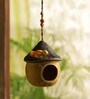 Swinging Cottage Yellow & Brown Terracotta Bird House