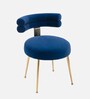 Swizzy Velvet Dining Chair In Blue Colour