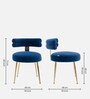 Swizzy Velvet Dining Chair In Blue Colour