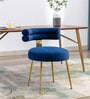 Swizzy Velvet Dining Chair In Blue Colour