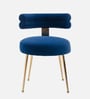 Swizzy Velvet Dining Chair In Blue Colour
