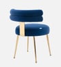 Swizzy Velvet Dining Chair In Blue Colour