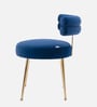 Swizzy Velvet Dining Chair In Blue Colour